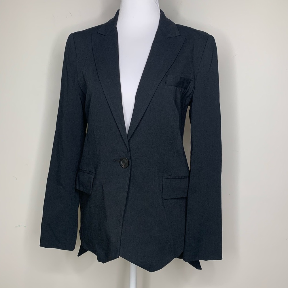 Marissa Webb Wool Blend Black Blazer Back Detail Jacket Women Size XS